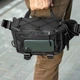 Нагрудная сумка бананка через плечо мужская черная тканевая TAC-3 Black поясная - изображение 5