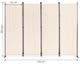 Składany parawan ogrodowy ModernHome by Multistore 4-panelowy 167 x 216 cm beżowy (AW-022/4TLG BEIGE) - obraz 6