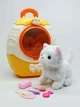 Игровой набор Интерактивный Котик в чемодане-рюкзаке — белый кот мяукает, ходит, кейс с аксессуарами - изображение 1