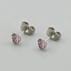 Сережки з кристалами Swarovski 83079 розмір 5х5 мм колір світлий аметист вага 0.7 г позолота Біле Золото - зображення 1