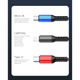 Кабель для заряджання телефонів AWEI CL 971 3 в 1 USB to Type-C+Lightning+MicroUSB 2,4A 1,2 м - зображення 3