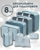 Органайзер 8 в 1 для одежды, обуви, белья, аксессуаров, ремней для путешействий, поездок, в чемодан, ручную кладь, шкаф, комод, голубой 3DTOYSLAMP - изображение 1