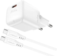 Ładowarka sieciowa Acefast A73 mini PD20W GaN single USB-C charger set C3-03 White (6974316282655) - obraz 2