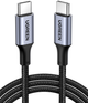 Kabel Ugreen US316 USB Type-C do USB Type-C Cable Aluminum Case with Braided 1.5 m Black (UGR-70428) - obraz 1