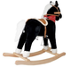 Koń na biegunach LEAN Toys rusza pyskiem ogonem 74 cm czarno - biały (5902808151746) - obraz 3