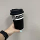 Стакан керамический с силиконовой крышкой 360 мл Starbucks 9702 черный с белым - изображение 2