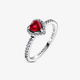 Серебряное кольцо No Brand Красное сердце 162226C01 50 - изображение 3