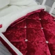 Зимовий теплий конверт у коляску і на виписку зі з'ємним клапаном-Оксамит Мармуровий червоний з хутром-74х45см - изображение 5