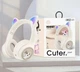Наушники Bluetooth 5.3 MDR CAT ear VZV-23M 9537 с подсветкой Бежевые - изображение 7