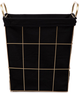 Kosz na bieliznę Homla Lorrey 42 x 27 x 49 cm Złoto-czarny (5904183870175) - obraz 2