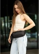 Жіноча тканинна поясна сумка бананка Sambag Чорна (921036414) - зображення 6