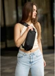 Жіноча тканинна поясна сумка бананка Sambag Чорна (921036414) - зображення 1