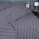 Простынь MirSon Бязь 17-0601 Stripe Gray 220x240 см (2200008049058) - изображение 2