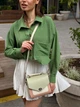 Сучасна та стильна шкіряна жіноча сумка кроссбоді Lamponi Chest one, light green/pink/ivory - зображення 9