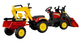 Traktor na pedały Lean Cars z przyczepą Czerwony (5908275990406) - obraz 2