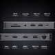 Hub USB Ugreen CM681 11-in-1 USB-C to 3xUSB 3.0/USB-C/2xHDMI/RJ-45/AUX/SD/TF/PD 100W Grey (6941876219780) - obraz 2