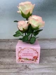Мыльные розы. набор 3шт подарочный набор мыла ручной работы бело-розовый - изображение 1