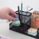 Металлический настольный органайзер для канцелярии, 9x10x20 см, Черный - изображение 2