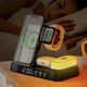 Беспроводная зарядка Magsafe стенд + часы ночник А 37 4в1 Fast 30W для Samsung, Galaxy Watch черная - изображение 2