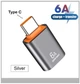 Адаптер OTG, 6 А, Type C на USB 2, 120 Вт (серый) - изображение 1