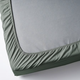 Простынь на резинке 160х200 см зелёная IKEA DVALA постельное белье двуспальное 100% хлопок ИКЕА ДВАЛА - изображение 4