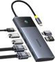 Hub USB Baseus Metal Gleam Series II 7-in-1 USB-C to 2xUSB-A 3.2/USB 2.0/2xHDMI/USB Type-C/PD 100W Grey (B00061806813-00) - obraz 2