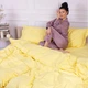 Простынь на резинке MirSon двуспальная 140x200+25 см 30-0003 Intense Yellow Satin Stripe (2200005248461) - изображение 5