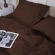Простынь на резинке MirSon двуспальная 180x190+25 см 30-0006 Dark Brown Satin Stripe (2200005249772) - изображение 4