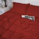 Простынь на резинке MirSon односпальная 80x200+25 см 30-0018 Red Satin Stripe (2200005254875) - изображение 3