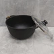 Каструля чавунна (казан) 6,0 л зі скляною кришкою та литими ручками T404C3 - зображення 2