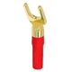 Штекер акустический разъем типа лопатка Spade Plug вилка Alitek Gold-Red cover (48841) - изображение 2