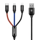 Дата кабель Baseus Three Primary Colors 3-in-1 (0.3m) (CAMLT-ASY) Черный - изображение 1