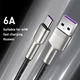 Дата кабель Baseus Cafule Metal USB to Type-C 66W (1m) (CAKF00010) Black - изображение 4