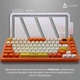 Клавиатура Ajazz AK820 MAX Avocado Switch Orange-White (AK820MAX-AS-OW) - изображение 12