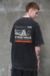 Чоловіча Виварена Оверсайз Футболка Without Washed З Принтом Streetwear S/M Black - зображення 2