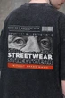 Чоловіча Виварена Оверсайз Футболка Without Washed З Принтом Streetwear S/M Black - зображення 3