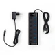 Концентратор Vinga USB3.0 to 7*USB3.0 1m cable with Switch and Power Adapter (VHA3A7B) (247870) - зображення 3