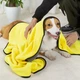 Рушник для собак із мікрофібри великий 100*50 см Dog Towel жовтий сірий (GS-177387) - зображення 11