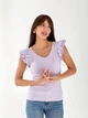 Жіноча бавовняна футболка з рюшами Uaclothes L Бузковий (like33268-134821353) - зображення 2