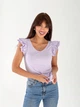 Жіноча бавовняна футболка з рюшами Uaclothes L Бузковий (like33268-134821353) - зображення 3