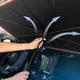Солнцезащитный автомобильный зонт для лобового стекла Windshield Sun Shade Umbrella Small 120x65 см с чехлом Black - изображение 6