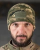 Флісова Шапка з липучкою під шеврон піксель розмір універсальний - изображение 1