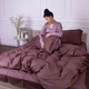 Простынь MirSon полуторная 150x220 см 30-0006 Dark Brown Satin Stripe (2200005249635) - изображение 6