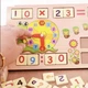 Развивающий игровой набор для обучения Монтессори (натуральное дерево,цифры,мел,доска для рисования,палочки и т.д) - изображение 3