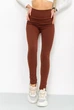 Жіночі лосини в рубчик, з високою посадкою, еластичні, для спорту та відпочинку, коричневий, S - зображення 1