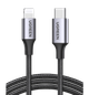 Кабель UGREEN US304 USB-C to Lightning M/M Cable Aluminum Shell Braided 1m (Чорний) (60759) - изображение 1