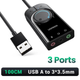 Внешняя звуковая карта UGREEN CM129 USB с регулятором громкости 1м Black (50599) - изображение 2