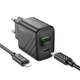 Сетевое зарядное устройство HOCO CS23A Sunlight dual port PD30W+QC3.0 charger(EU) black - изображение 2