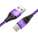 Кабель синхронізації провід для швидкого заряджання USB для Type C 6 A 66 Вт 2 м Fast Charging USLION US0171 Purple - зображення 1