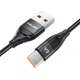 Кабель синхронізації провід для швидкого заряджання USB для Type C 6 A 66 Вт 1 м Fast Charging USLION US0171 Black - зображення 1